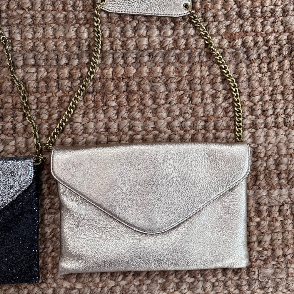 J. Crew Metallic Gold Clutch